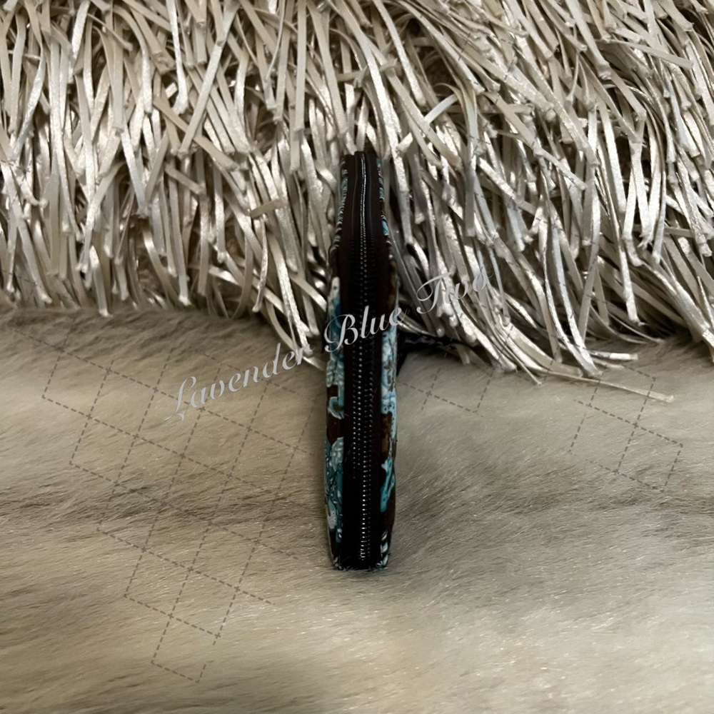 Vera Bradley Java Blue 2006 Zip Around Wallet Lon… - image 5